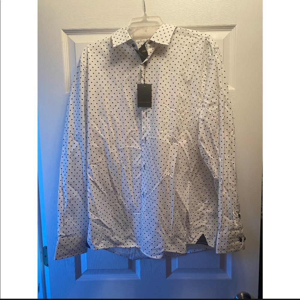 American breed polka dot button down